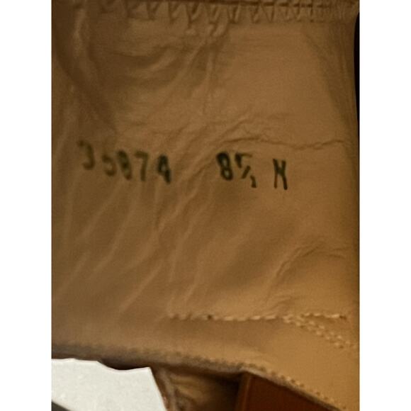 Stuart Weitzman Shoes Womens Size 8.5 Tan Leather Peep Toe Slingback Heels J3874 - Picture 7 of 10